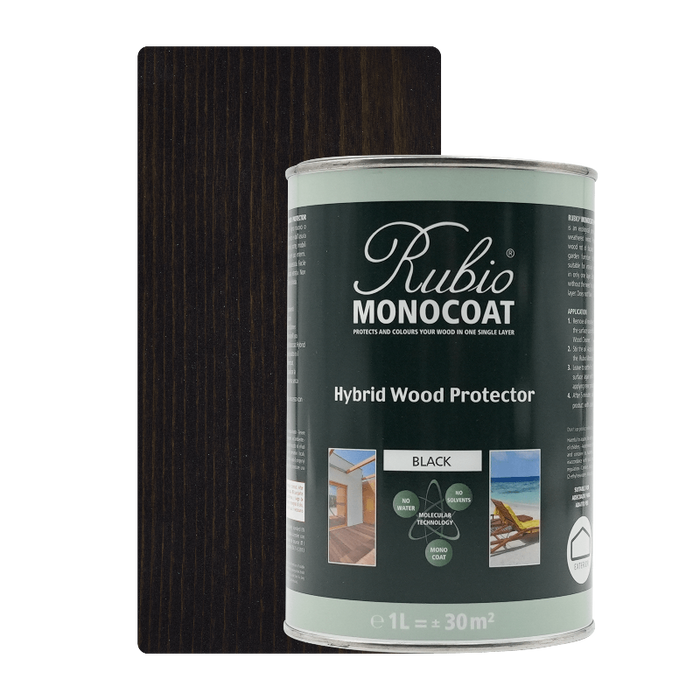 Rubio Monocoat Hybrid Wood Protector Black - exterior oil colour swatch