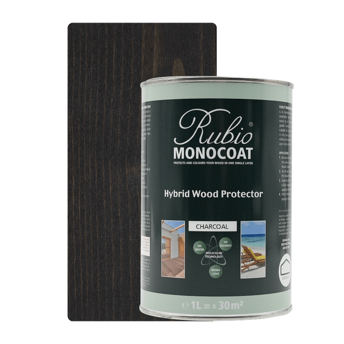Rubio Monocoat Hybrid Wood Protector Charcoal - exterior oil colour swatch