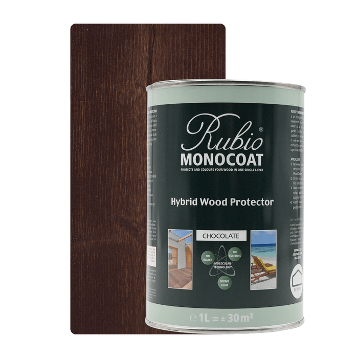 Rubio Monocoat Hybrid Wood Protector Chocolate - exterior oil colour swatch