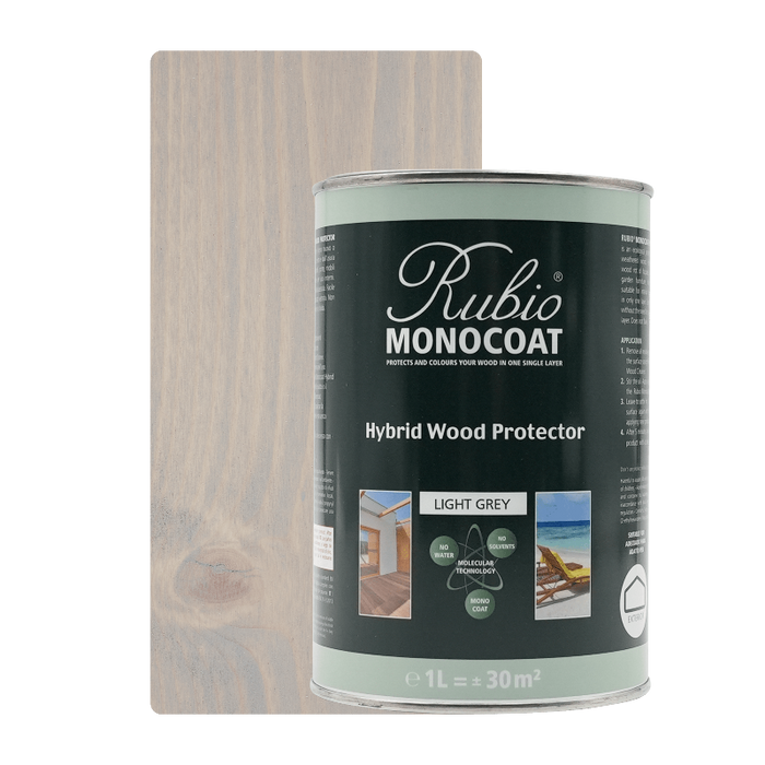Rubio Monocoat Hybrid Wood Protector Light Grey - exterior oil colour swatch