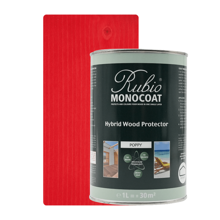 Rubio Monocoat Hybrid Wood Protector Poppy - exterior oil colour swatch