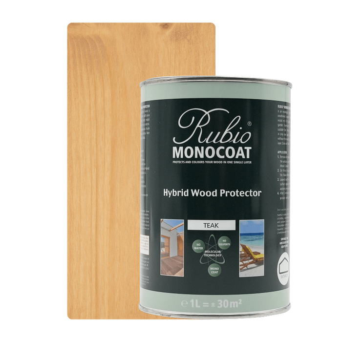 Rubio Monocoat Hybrid Wood Protector Teak - exterior oil colour swatch