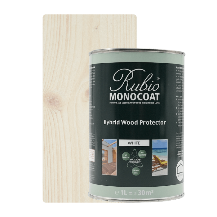 Rubio Monocoat Hybrid Wood Protector White - exterior oil colour swatch