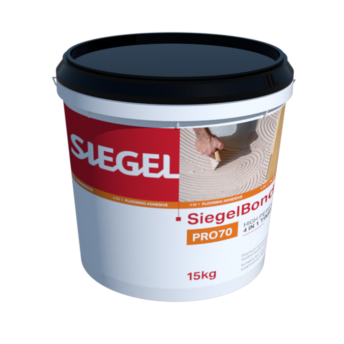SiegelBond PRO70 (MS70) is a silane‑terminated polymer adhesive formulated specifically for professional flooring applicators. Offering superior adhesion, moisture resistance, and acoustic control, PRO70 delivers the performance installers need on even the toughest jobs.