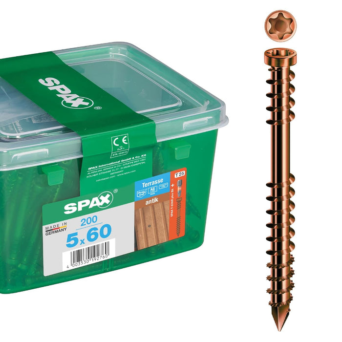SPAX screw packaging with a screw displayed on a white background