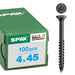 SPAX screw packaging with a screw displayed on a white background