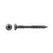 Black Spax Facade screw on a white background