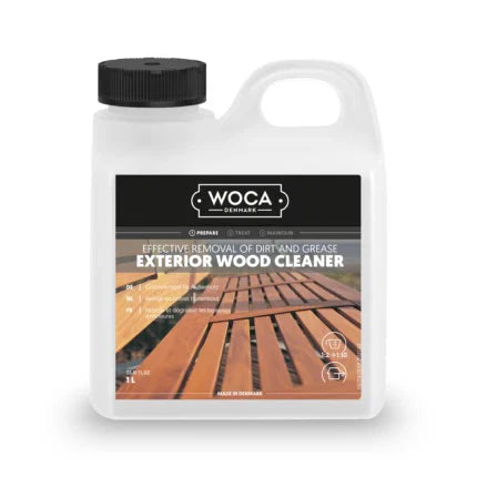 High-quality floor cleaner formulated by Woca to remove dirt and stains while preparing oiled wood surfaces for further treatment.
