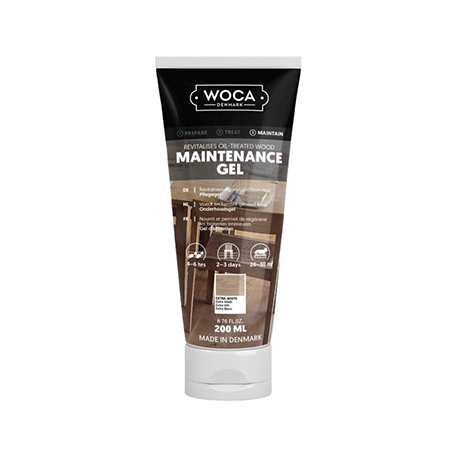 Woca Maintenance Gel is a quick-drying gel that renews oiled surfaces and provides a durable, water and dirt-repellent satin sheen.
