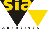 sia Abrasives logo featuring the word "sia" in yellow lowercase font over a black inverted triangle, representing the Swiss manufacturer of high-performance sanding solutions.