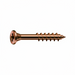 Copper-colored screws with a star-shaped head on a white background