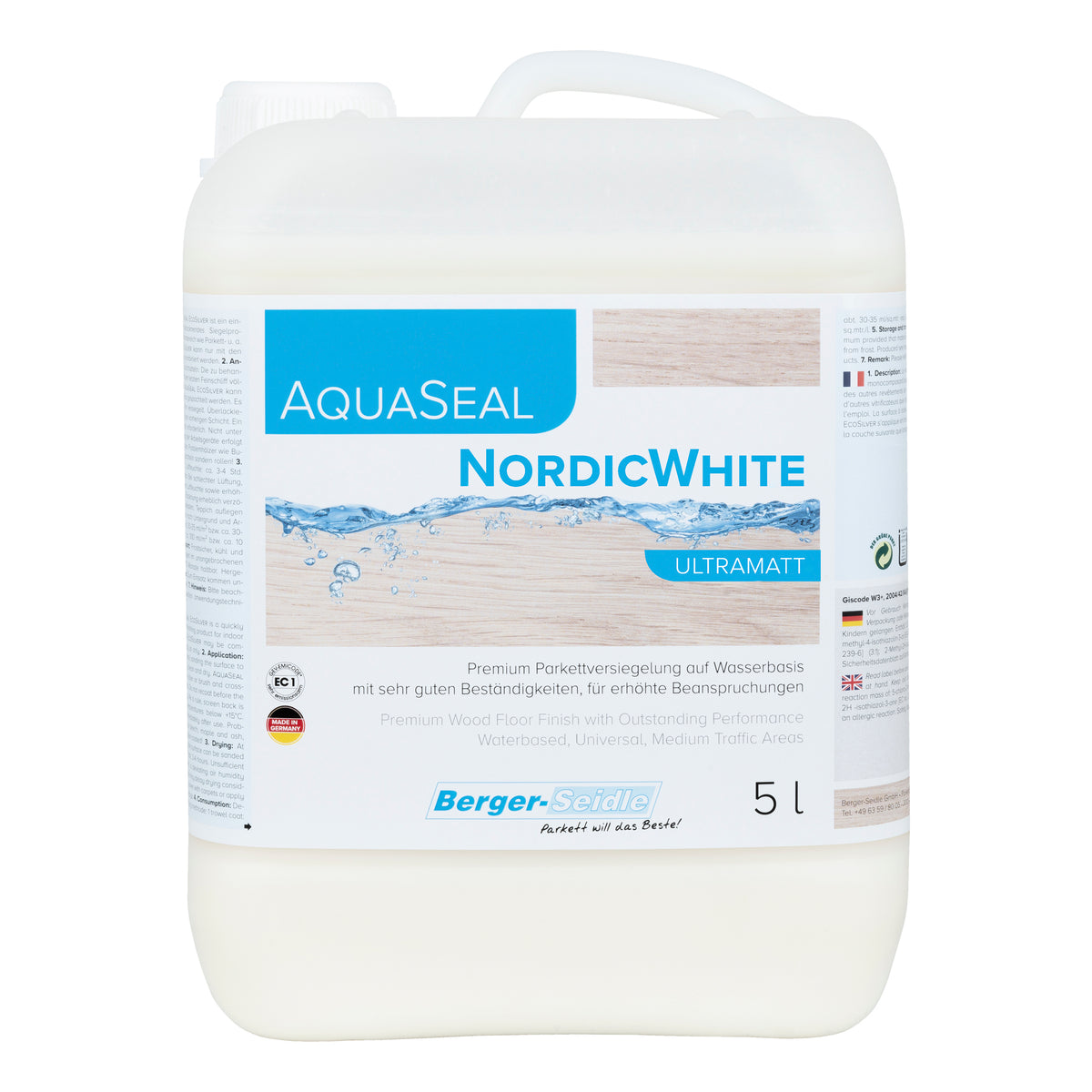 Berger-Seidle AquaSeal NordicWhite (Ultramatt) 5L — EcoGrit